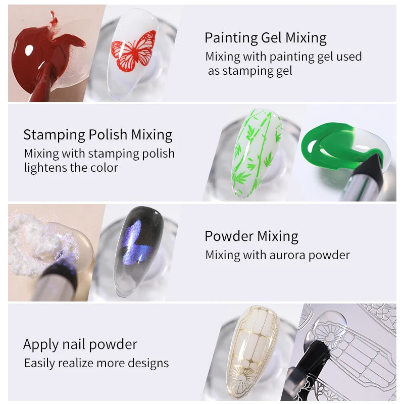 BORN PRETTY 10ml Stamping Mixing Oil for Nail Art Powder Mixing And Apply Nail Powder Printing Tool Painting Gel Stamping Polish