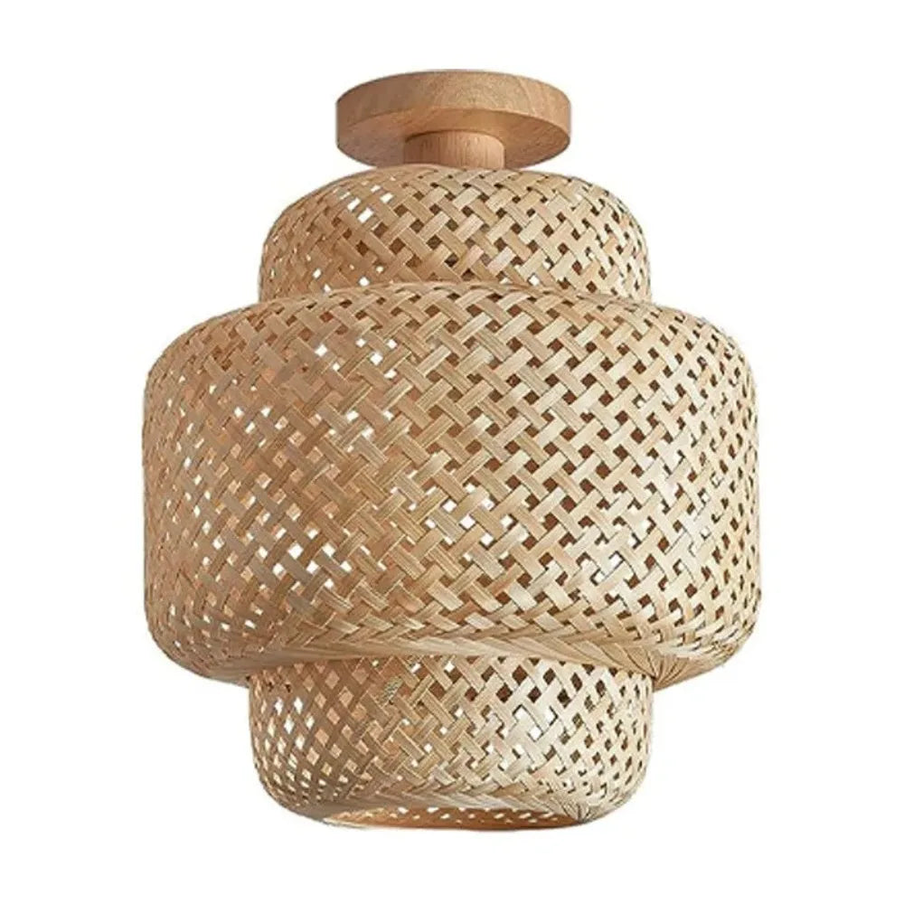 JOYINLED Bamboo Ceiling Chandelier 30CM Hanging Lamp Handmade Light Fixture E27 Lamp Home Living Room Decor Ceiling Light