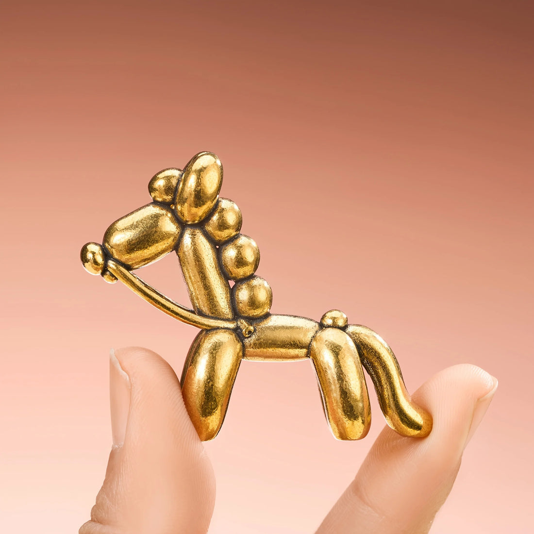 Solid Brass Balloon Dog Sculpture Collector Art Decor for Living Room TV Console Modern Minimalist Desk Statue Accent Piece