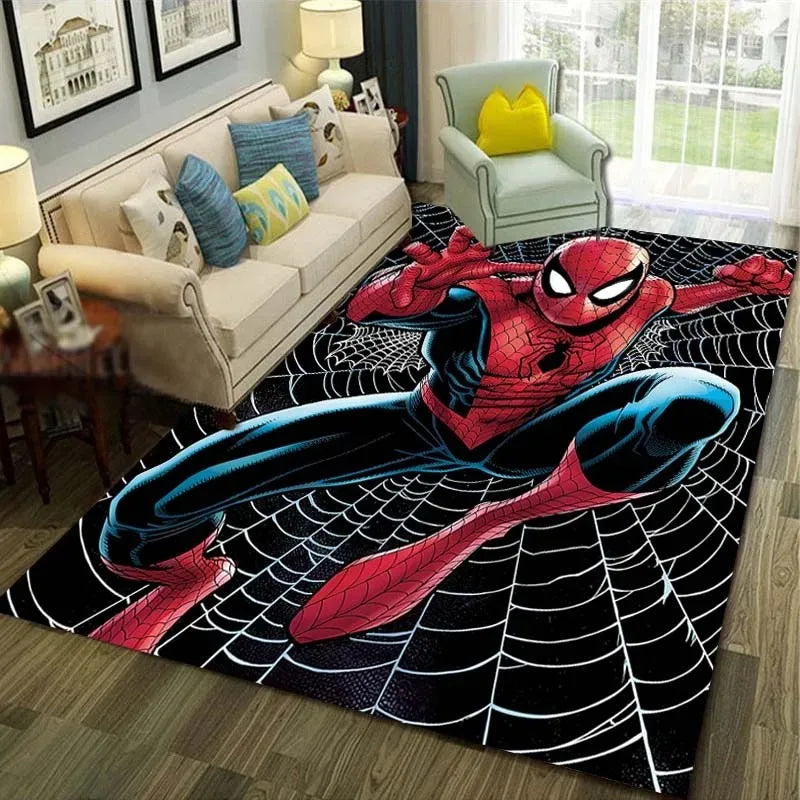 MINISO Disney Marvel Spider Man Carpet for Living Room Bedroom Kid's Home Area Rug Non-slip Washroom Floor Retro Mat Decoration