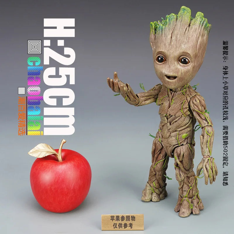 25cm 1:1 Guardians Of The Galaxy Groot Action Figures Cute Small Tree Movable Statues Model Doll Collectible Ornaments Gifts