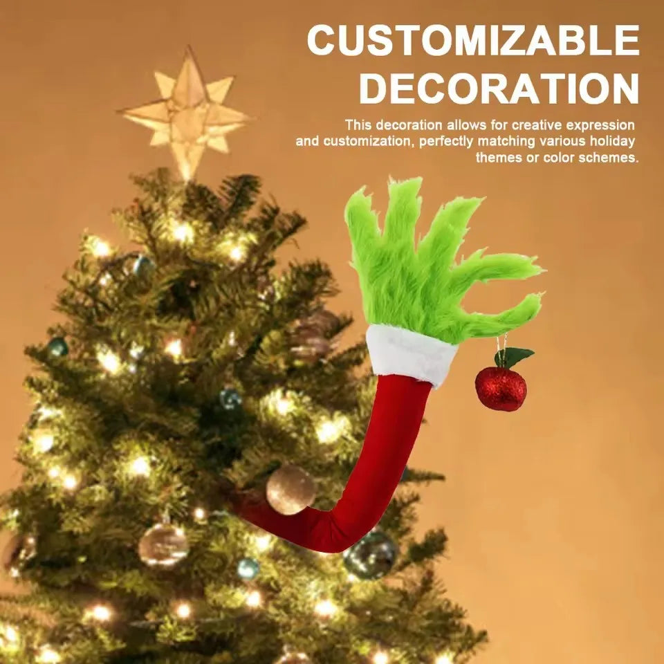 1/3pcs 2025 Green Fur Monster Arm Pendant Elf Christmas Decoration Grinch Doll Green Fur Monster Arm