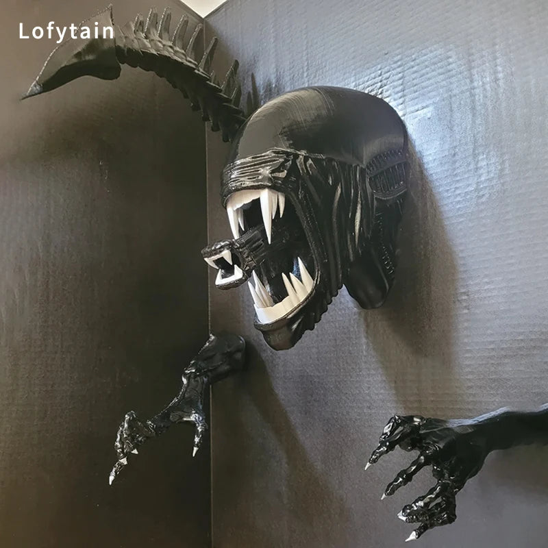 Lofytain Alien Xenomoprh Wall Art Sculpture Statue Horror Alien Predator Sci-Fi Monster Beasts Decoration Halloween Gifts Props