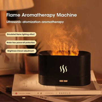 Perfume Humidifier Simulation Flame Aromatherapy Diffuser LED Ultrasonic Air Humidifier Creative Gift Essential Oil Flame Lamp