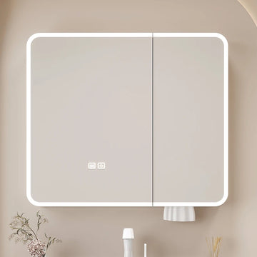 Bathroom Mirror Led Light Touch Sensor Anti Fog Dimmable Vanity Full Body Wall Mount Table Mirror Bathroom Mirror Household