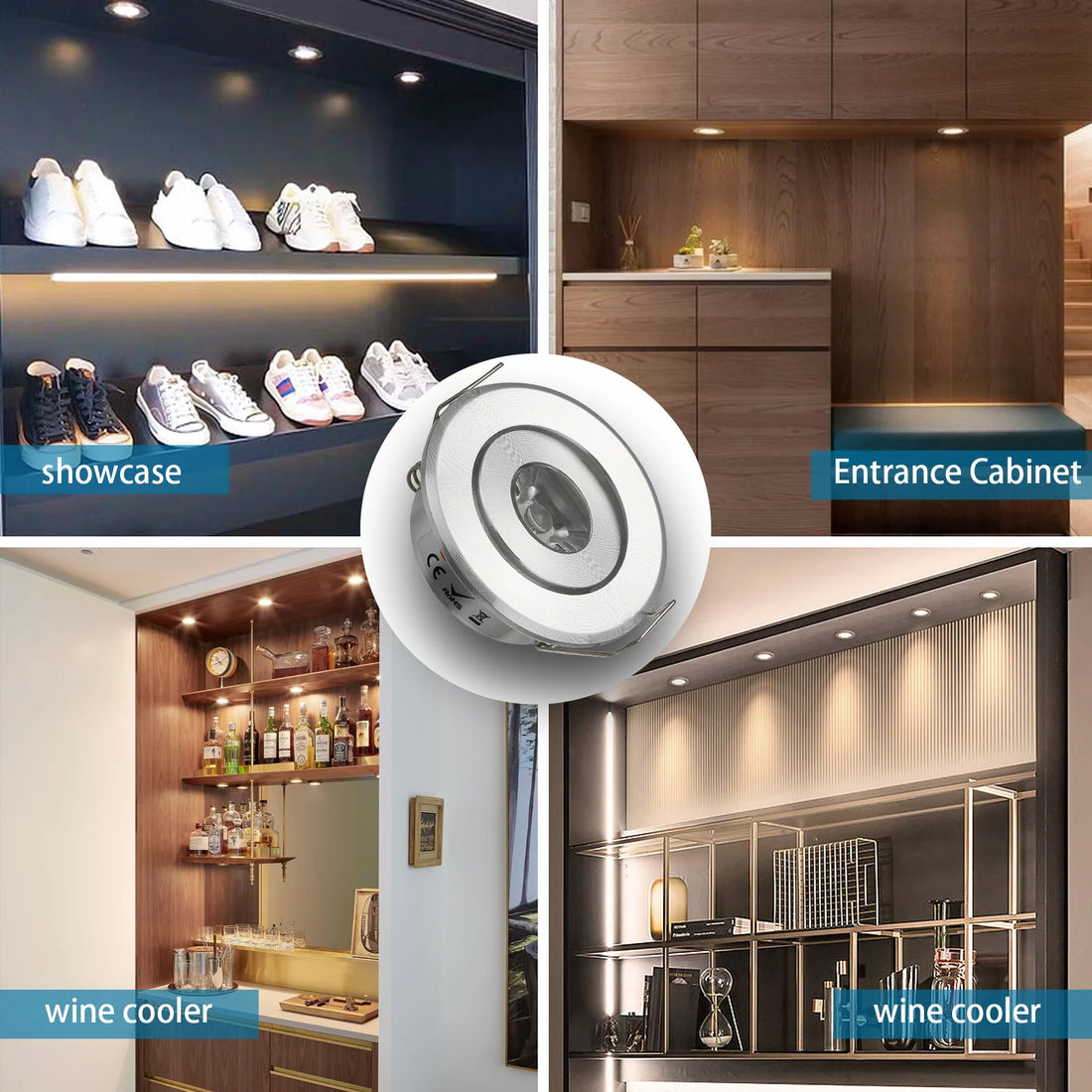 10pc 3W Mini Led Downlight Cabinet Recessed Spot Light Led Driver Pure Nature Warm White and White Silver Black Body AC85-265V