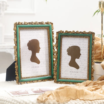 1PC, resin material three-dimensional crabapple pattern home decoration photo frame, rectangular photo display photo frame