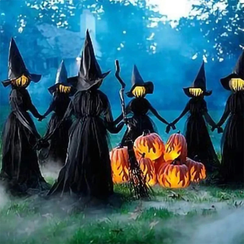 Halloween Witch colorful luminous hand-holding witch horror atmosphere decoration scene decoration prop