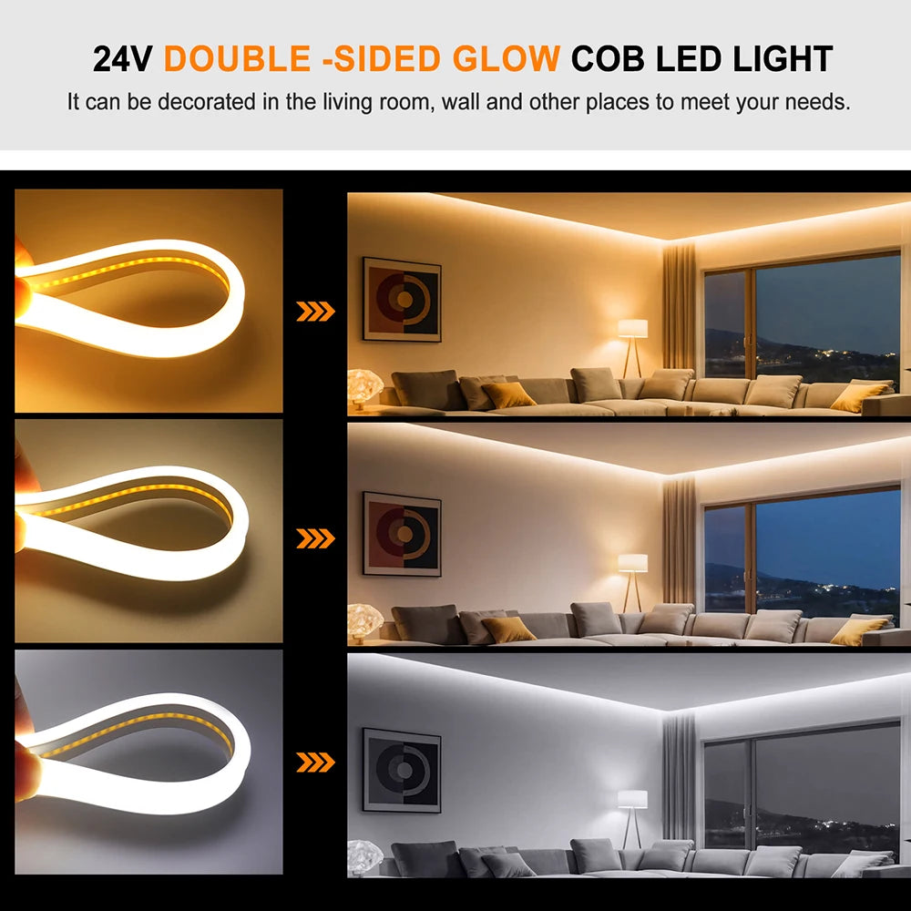 24V LED Neon Light Strip Solar Waterproof 8 Modes 320LEDs/m Flexible Lamp IP68 Party Garden Outdoor Decoration 0.5m 1m 2m 3m 5m