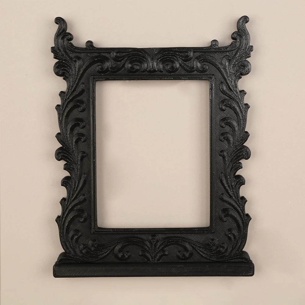 Cross-border Retro Carved Decorative Photo Frame, Matte Black Palace-style Texture Design, Suitable for Overseas European Classi