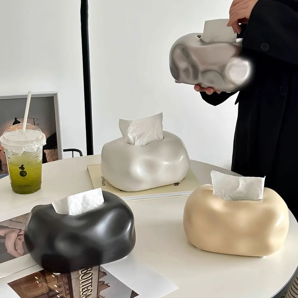 Nordic Ceramic Tissue Box Advanced Napkin Holder Living Room Dining Table Tissue Case Household Tissue Storage Box Decoration