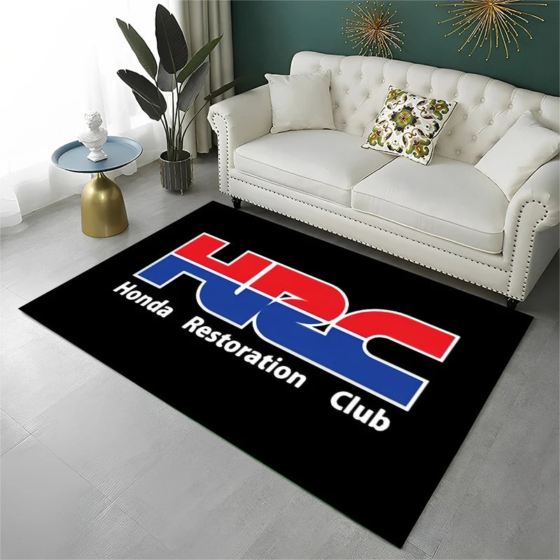 H-Honda HRC Racing Car Moto Sign Carpet Rug for Playroom Bedroom Living Room Sofa Home Decor,kid Area Rug Non-slip Floor Mat