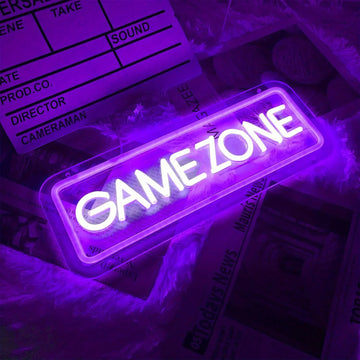 Game Zone LED Neon Sign USB Powered Dimmable LED Neon Light Sign for Bedroom PlayStation Xbox Setup Gaming Room Wall Decor Gift