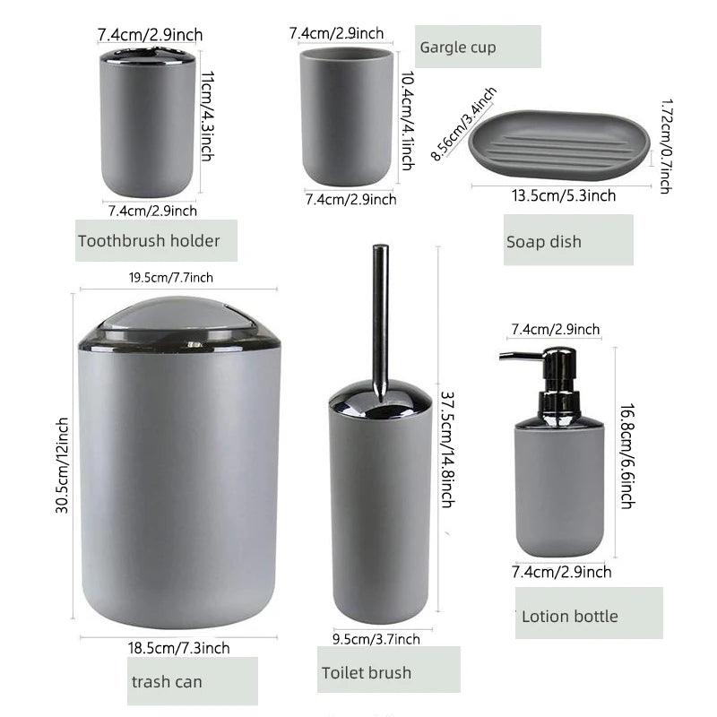 Light luxury Bathroom Accessories Set Complete Bathroom Set Tray Toilet BrushTrash Can for Bathroom Decor and Housewarming Gifts
