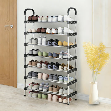Assembly Shoe Rack, Multilayer Sturdy Shoe Organizer, Home Door Black Shoe Cabinet Storage for Entryway, Dormitory