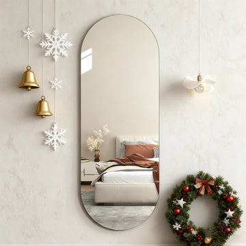 Acrylic arched integrated mirror self-adhesive mirror track model 45in*14in/35in*12in long mirror thickness 2mm arched mirror