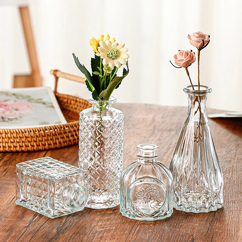 Nordic Glass Vase Simple Small Fresh Flower Pot Storage Bottle For Flowers Living Room Modern Home Decorations Ornaments