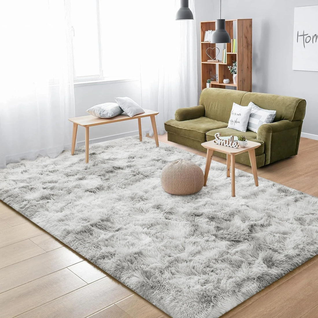VIKAMA Soft And Fluffy Area Rug, Non-Slip Shaggy Carpet, Ideal For Bedrooms, Living Rooms, And Children's Rooms As Home Decor
