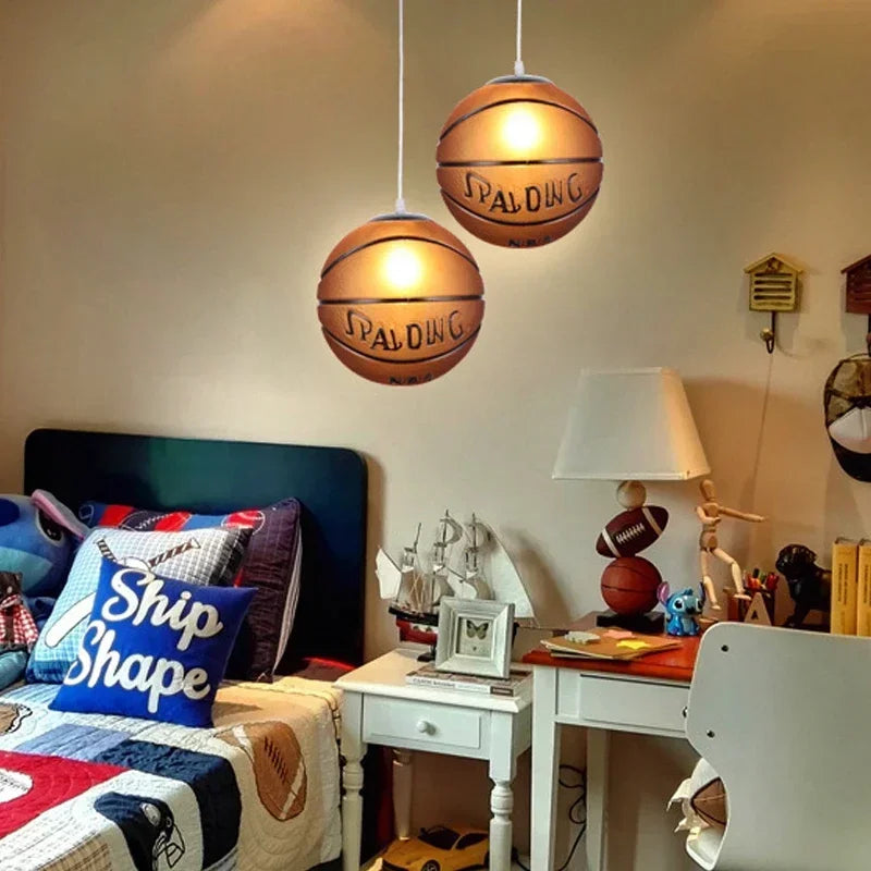 Children Bedroom Chandelier Modern Simple Walkway Creative Personality Football Glass Lamps Boys Girls Room Decorative Lights