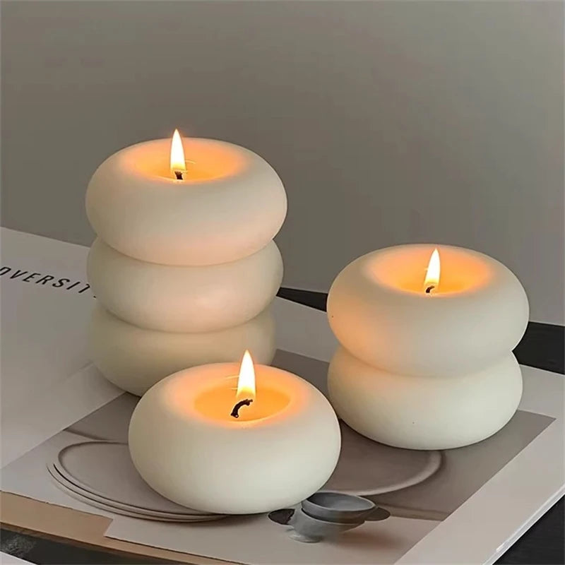 Handmade Donut Candle, Holiday Decor, Creative Handicraft Gift, Aromatherapy Candle Ornament, Birthday Present