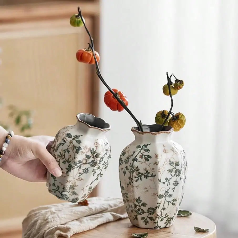Ice Cracked Ceramic Vase Water Nourishing Flower Arrangement Dried Flower Gift Antique Blue Zen Home Decor Table Centerpiece