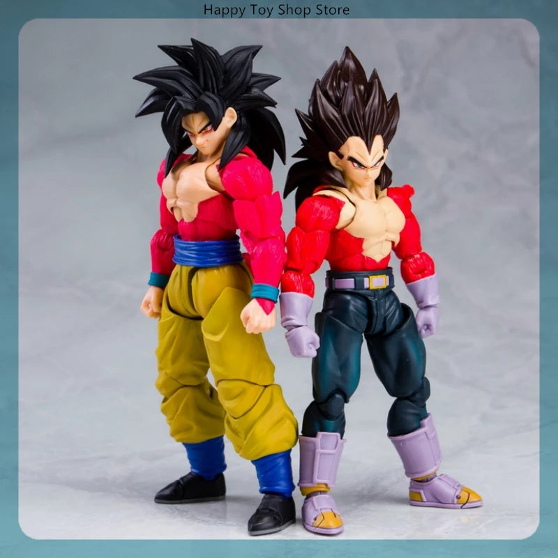 16cm Dragon Ball GT Goku Vegeta Super Saiyan 4 Anime Figure Model Statue Boys Collection Desktop Decoration Ornament Toys Gifts