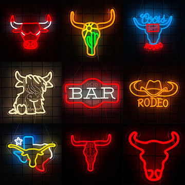 Cowboy Neon sign Rodeo Neon Signs for Wall Decor,Western Bar Rodeo LED Signs for Party  Man Cave Bar Beer Club Pub Bistro Decor