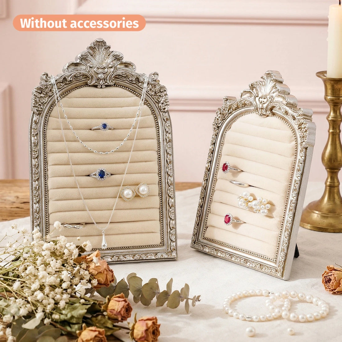 1PC, European-style three-dimensional pattern arched jewelry display stand, made of resin material with hand-painted decorations