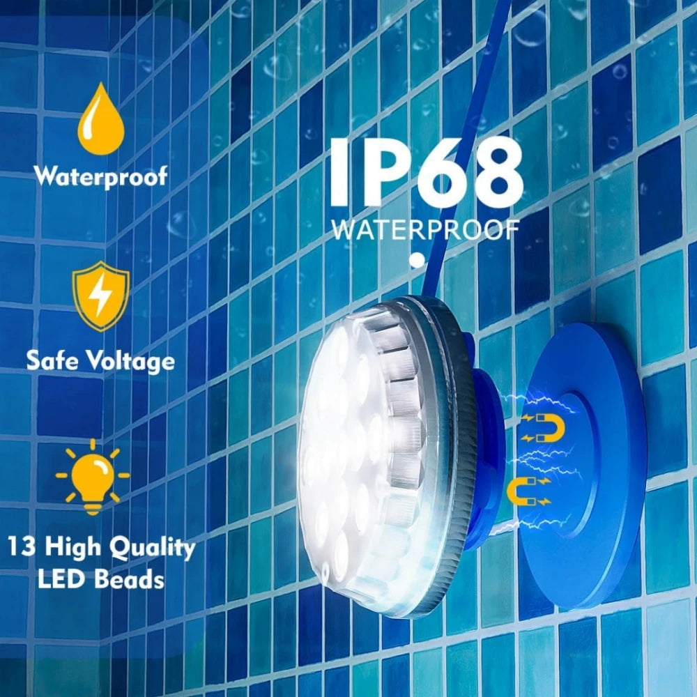 Solar Underwater Swimming Pool Lights with Remote Control, 16 Colors Lighting Pool Lights for Above Pool, Inground Pool