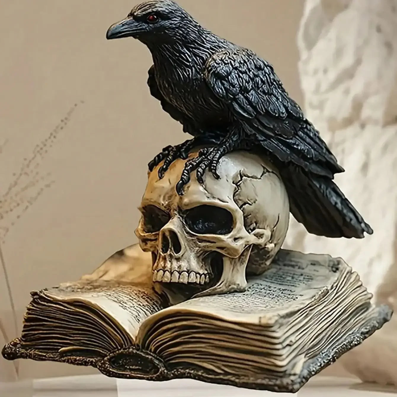 1pcs Gothic Crow Skull 2D DIY Flat Acrylic Desktop Decoration Festival Gifts Halloween Party Terror Home and Office Decoration