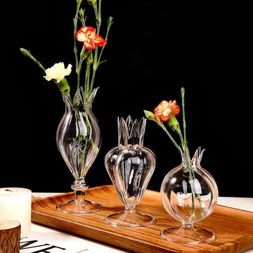 1PC flower bracket-shaped transparent glass vase, desktop floral decoration vase for vase placement