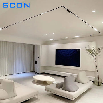 SCON 7W 10W 15W 18W Recessed Magnetic Track Light Grille Flood Lamp Modern LED Spotlight DC24V/AC110-240V Ceiling Lighting
