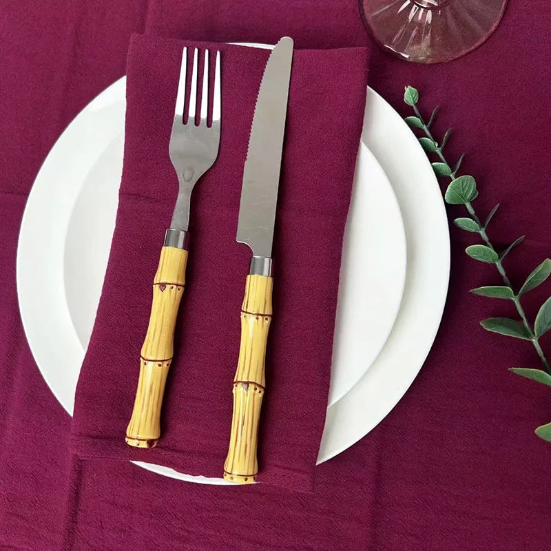 Set of 6 30x45cm Burgundy Cloth Napkins,Washable Table Napkins for Family Dinning,Christmas Party Wedding Baby Shower Decoration
