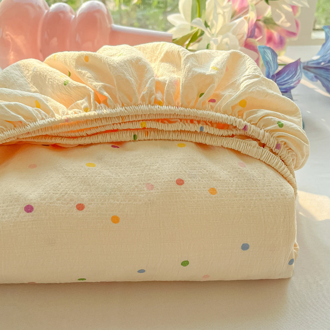 Double-layer Yarn Woven Microfiber Fitted Sheet, 25cm Extra Deep Pocket, Shrink & Wrinkle Resistant No Pilling, Secure Fit