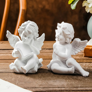 1PC, a European-style angel-shaped desktop ornament made of resin material, suitable for home, store and restaurant decoration