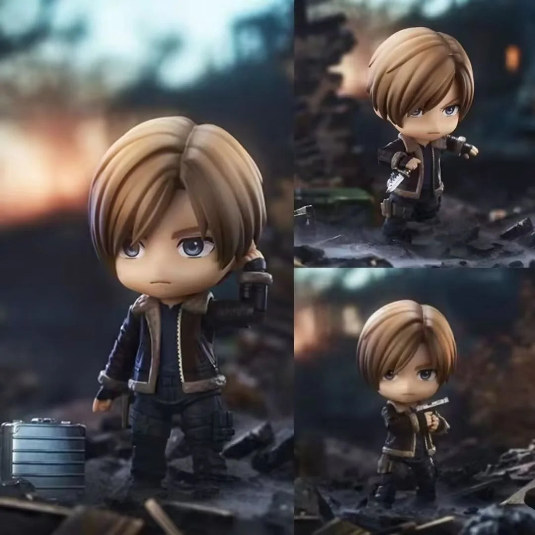 New #2761 #2337 Ada Wong & Leon S. Kennedy Resident Evil Anime Figure Set  Swappable Faces Movable Joints Action Figure For Gift