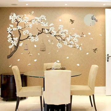 New 187*128cm Big Size Tree Wall Stickers Birds Flower Home Decor Wallpapers for Living Room Bedroom DIY Vinyl Rooms Decoration