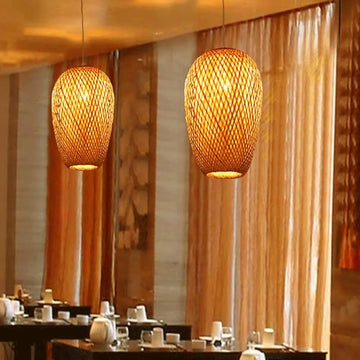 JOYINLED Natural Bamboo Lamp Shade Hand Woven Chandeliers Dining Room Pendant Lamp E27 Home Decoration LED Lighting Lamps