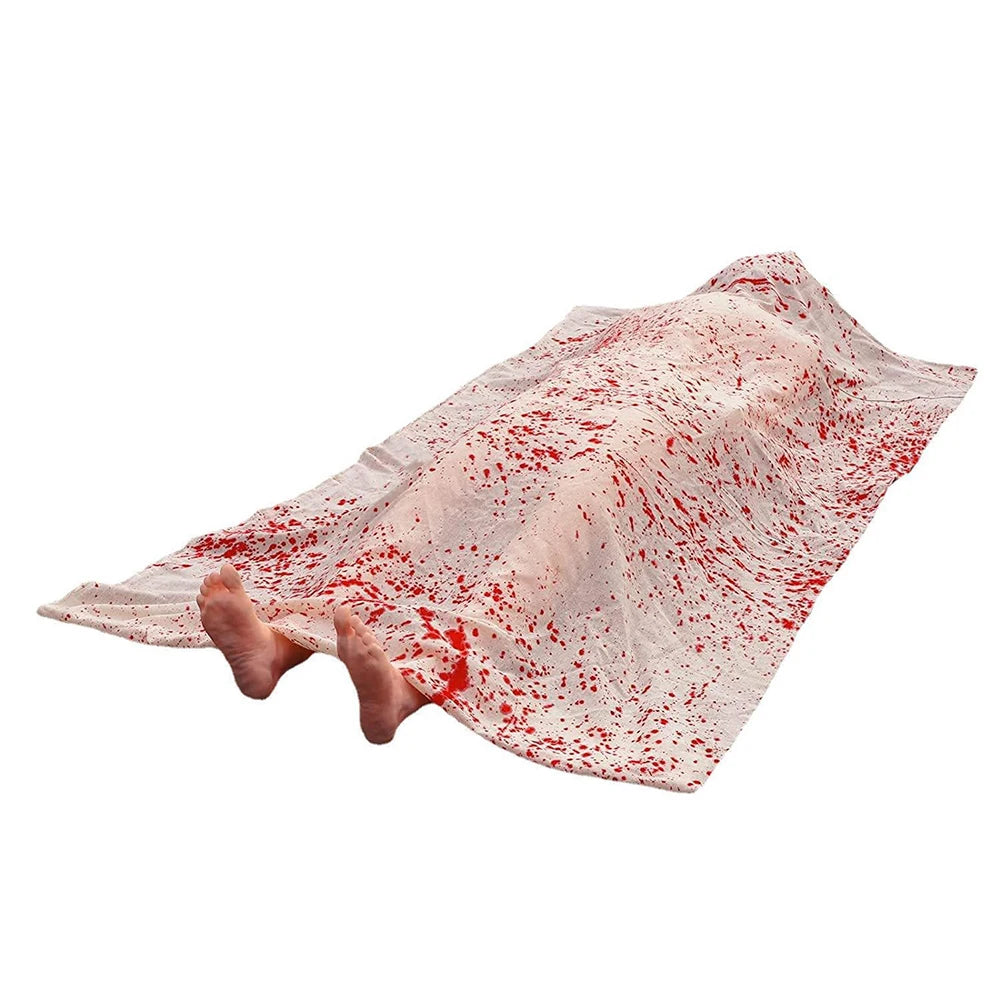 Halloween Fake Corpse Crime Scene Decoration Thick Cloth With Blood Prints Fake Corpse 59 In Back From The Grave For Party Decor