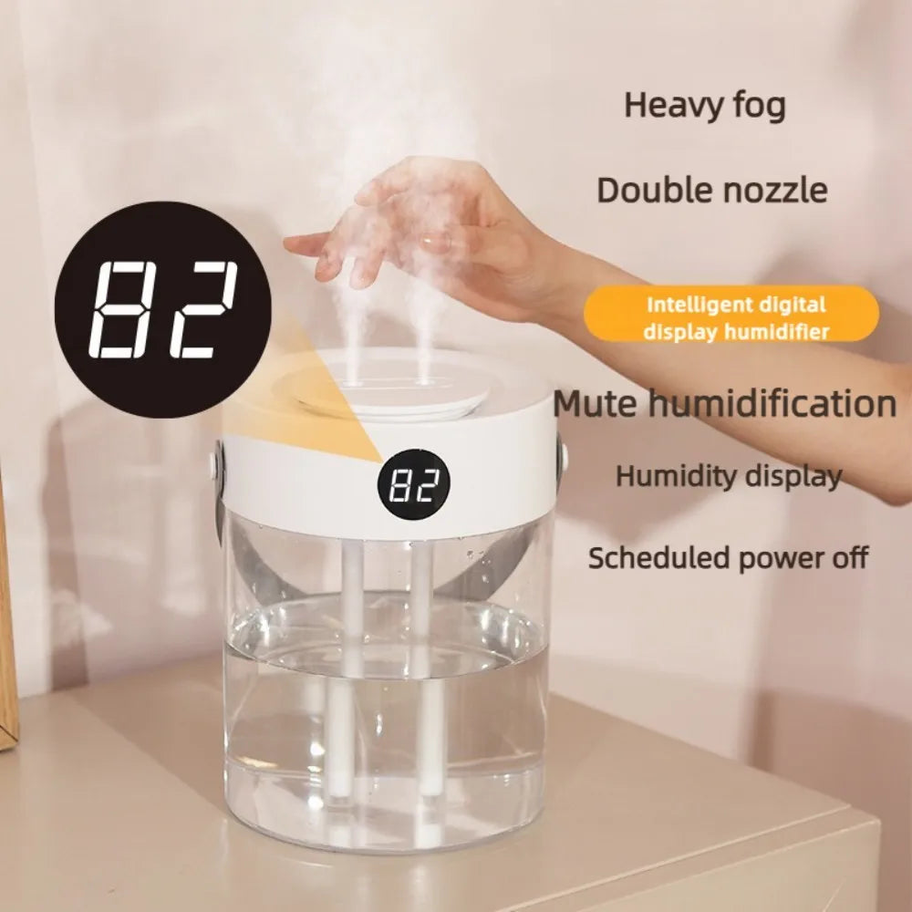 1Pcs 3L Top Fill Humidifier, Double Spray & 7-Color Light, Smart Digital Display (T20)/Standard (T21), 12H Quiet for Home Office