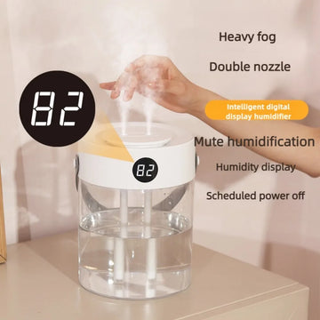 1Pcs 3L Top Fill Humidifier, Double Spray & 7-Color Light, Smart Digital Display (T20)/Standard (T21), 12H Quiet for Home Office