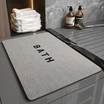 2D Flat Bathroom Foot Mat Diatom Mud Imitation Woven Absorbent Mat Square Toilet Mat Door Mat Entrance Mat