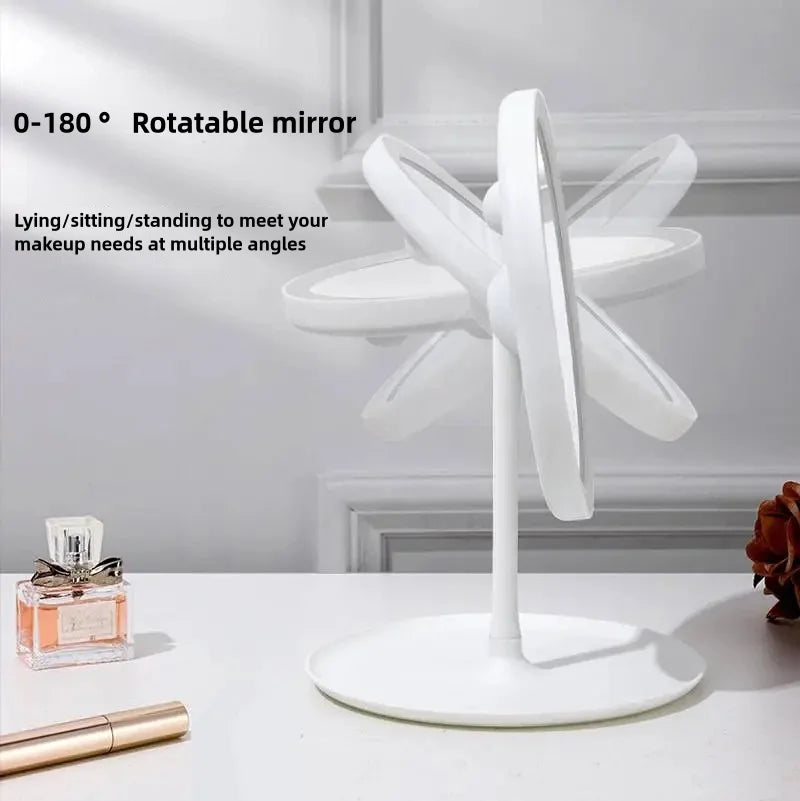 LED vanity mirror intelligent adjustable light vanity mirror desktop fill light mirror one touch charging model portable mirror