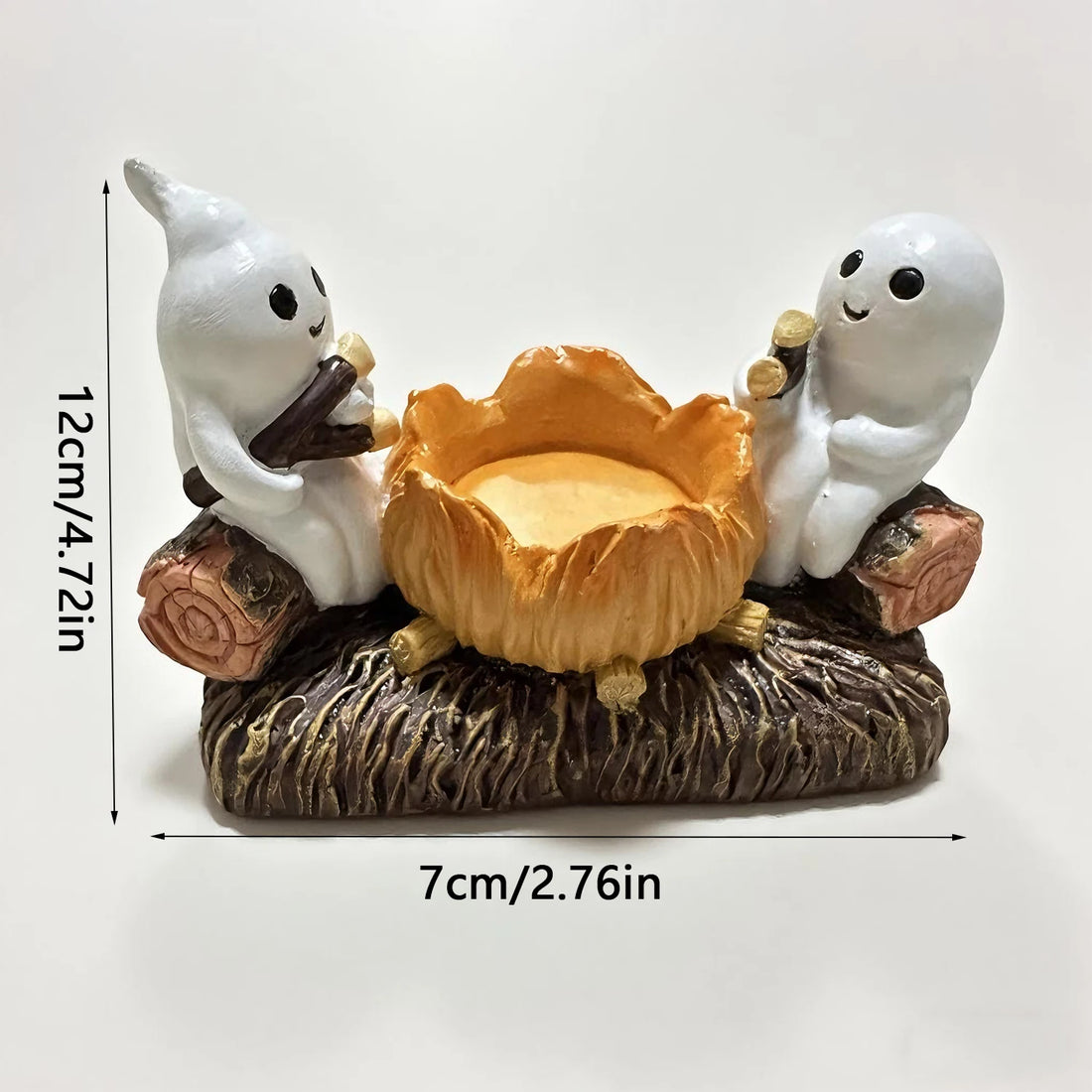 Ghost Candle Holder Without Candles, Decorative Metal Stand, Halloween Home Decoration, Unique Ghost Design, Perfect for Spooky