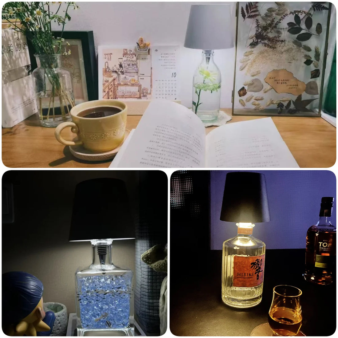 Wireless Wine Bottle Lamp 3 Colors and Stepless Dimming Night Type C Rechargeable Light Suitable Bar Wine Bottles Desk Lights