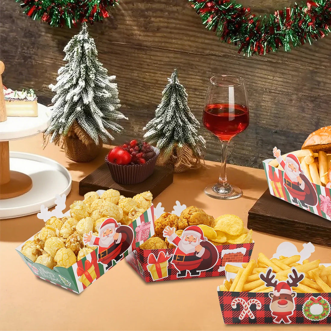 Christmas Snack Trays Merry Christmas Decoration for Home 2025 Pendant Xmas Tableware Ornaments Navidad Natal New Year Gift 2026