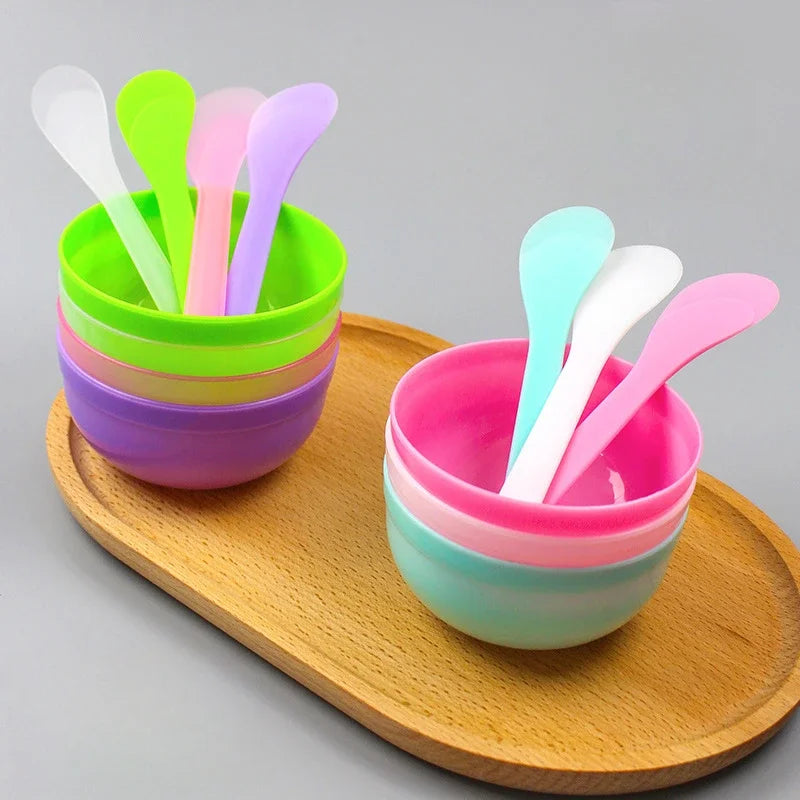 Ladies Facial Set Mask Mixing Bowl Set Girls Facial Skin Care Mask Mixing Tool Kit Beauty Supplies Mask Bowl Mask Spoon Set