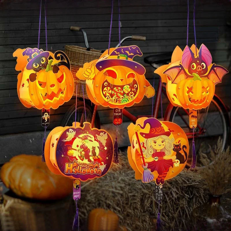 Halloween Lantern Pumpkin Lanterns Diy Material Package Party Headlight Halloween Decorations Outdoor Party Props
