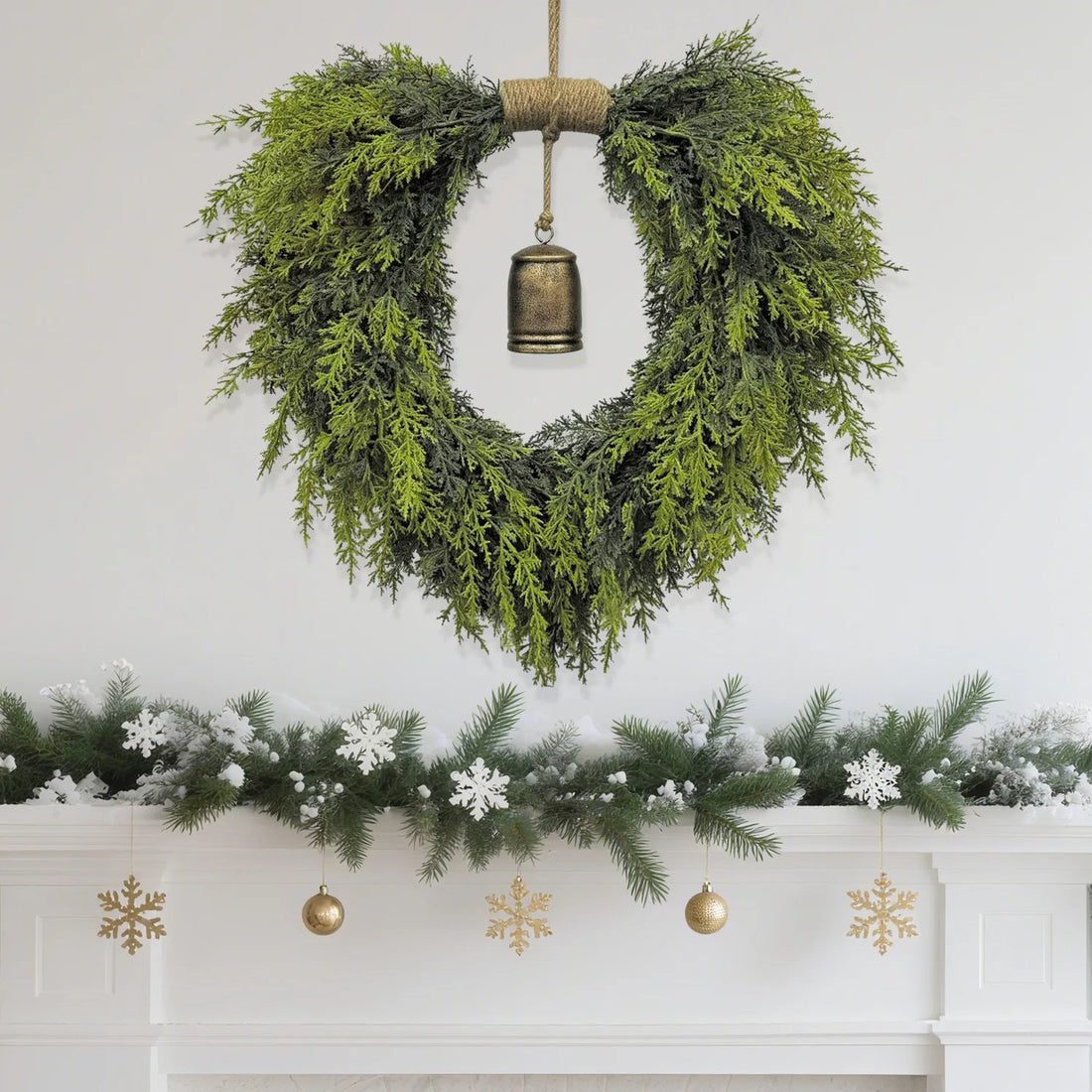 Christmas Decoration Artificial Christmas Wreath For Front Door Bell Garland Wreath Bohemian Pine Garland Door Hanging Window