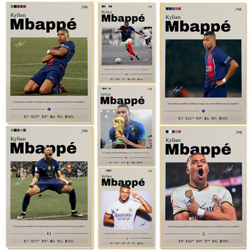 Kylian Mbappé Poster Sports Poster Soccer Print Decor Football Legend Wall Art Fan Gift